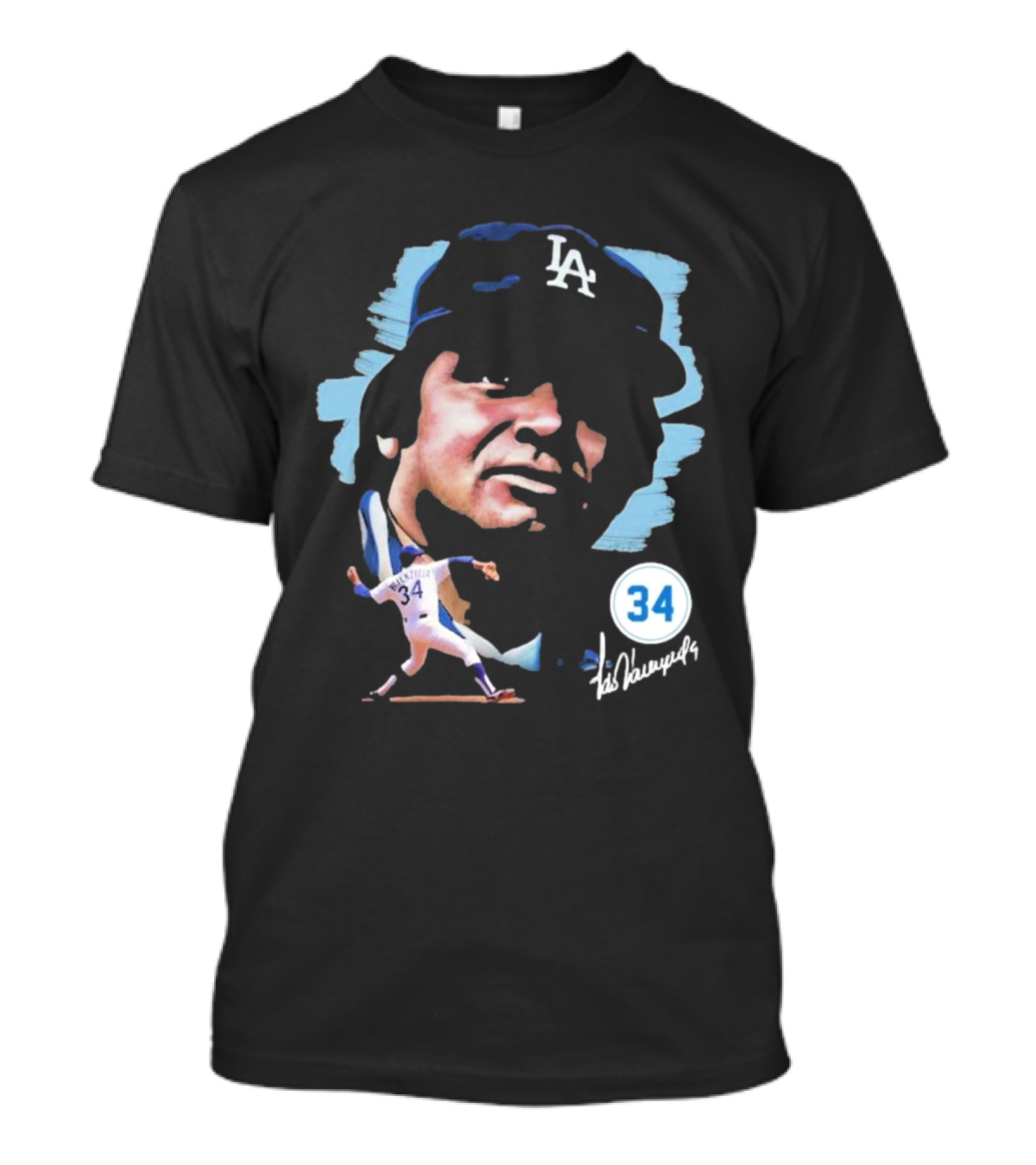 Fernando Valenzuela LA Dodgers 34 Signature T-Shirt