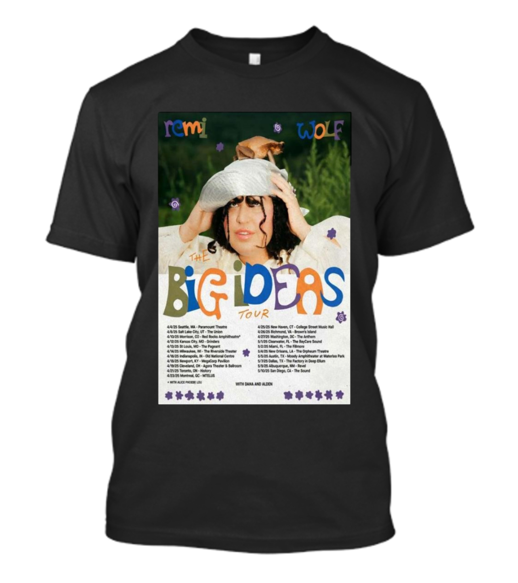 Remi Wolf The Big Ideas Tour April-May 2025 Tour Dates And Locations T-Shirt