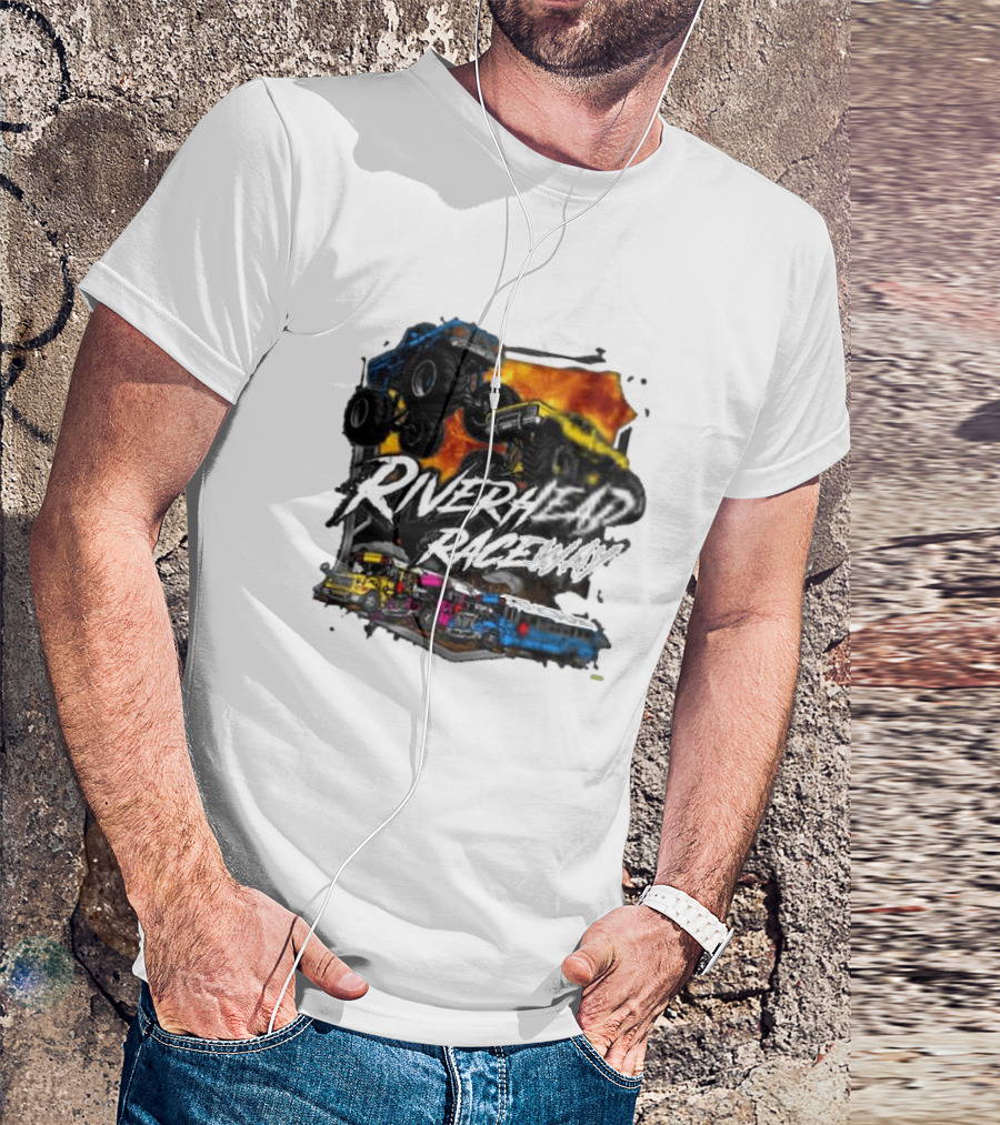 Monster Trucks And Busses At Riverhead Raceway Explosive Action T-Shirt