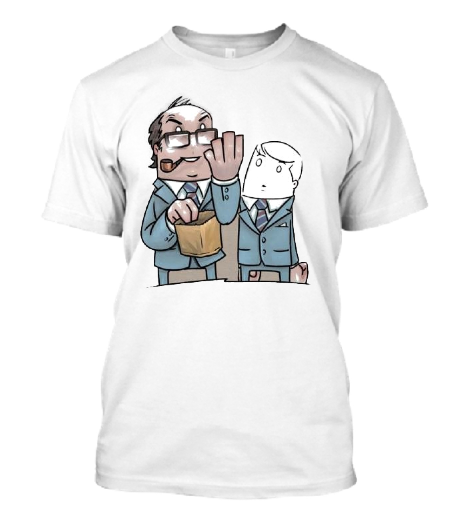 Morecambe And Wise Paper Bag Trick HappyToast 2024 Cartoon Duo T-Shirt