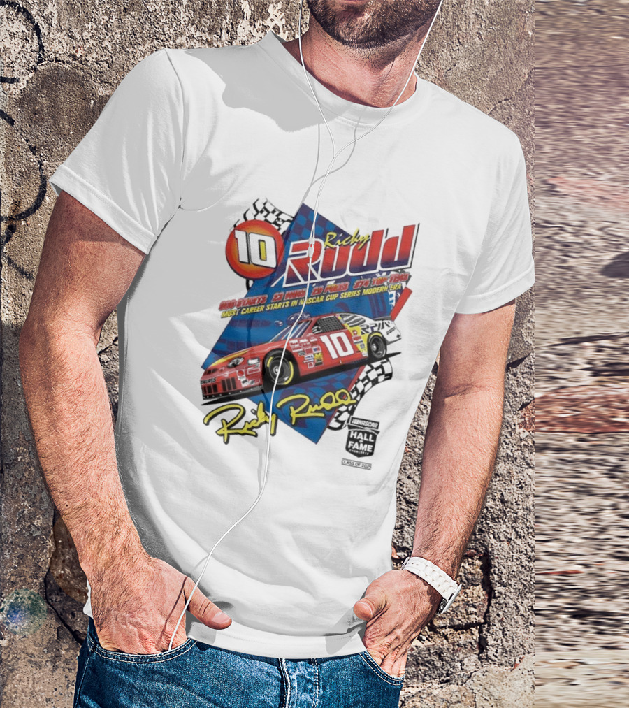 Ricky Rudd 2025 NASCAR Hall Of Fame Inductee 906 Starts 23 Wins 29 Top 5s 48 Top 10s Most Career Starts In NASCAR Cup Series Modern Era T-Shirt