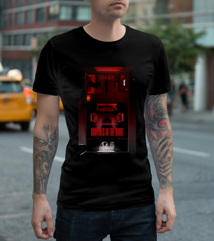 Routines In The Night While All The World Is Asleep Hall Awaits Contact T-Shirt
