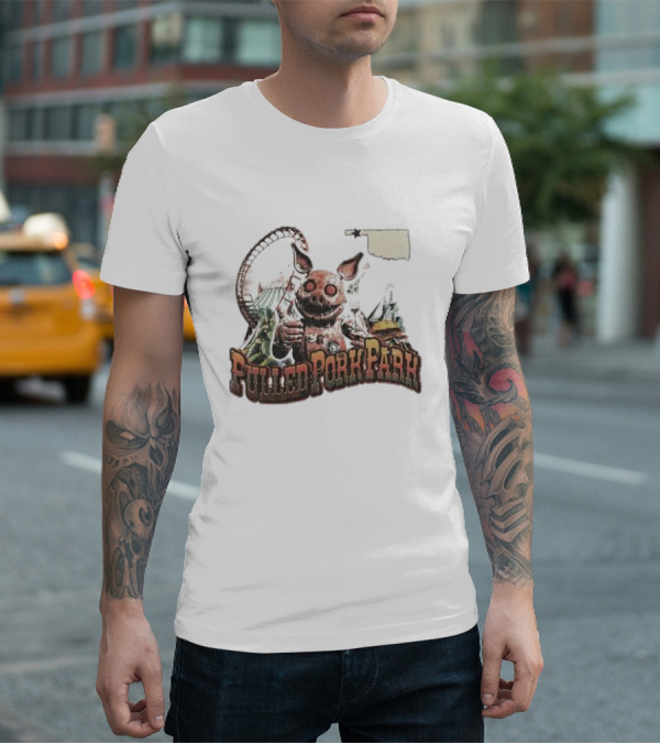 Pulled Pork Park Hivemind Roller Coaster Oklahoma Pig Carnival T-Shirt