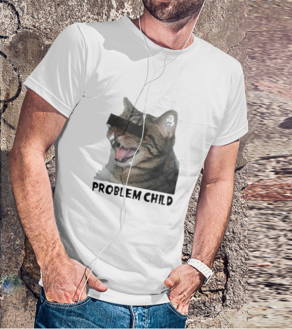 PROBLEM CHILD Cat Meme Censored Face T-Shirt