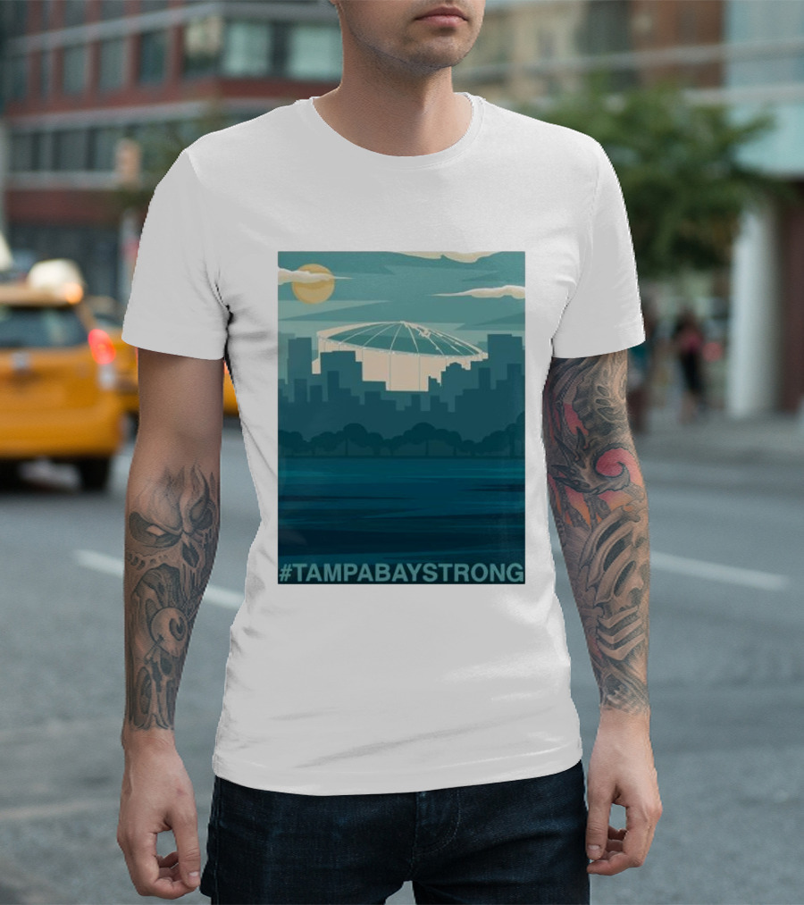 TAMPABAYSTRONG Sky Silhouette Stadium Scene T-Shirt