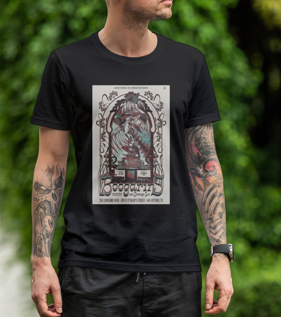 Boogarins With Strange Lot At The Lonesome Rose San Antonio TX October 27 T-Shirt