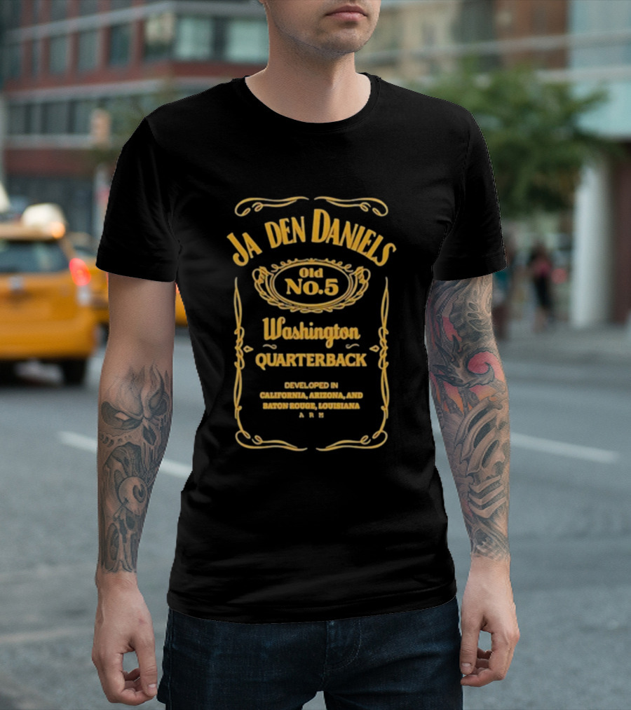 Ja Den Daniels Old No.5 Washington Quarterback Developed In California Arizona And Baton Rouge Louisiana ARM T-Shirt