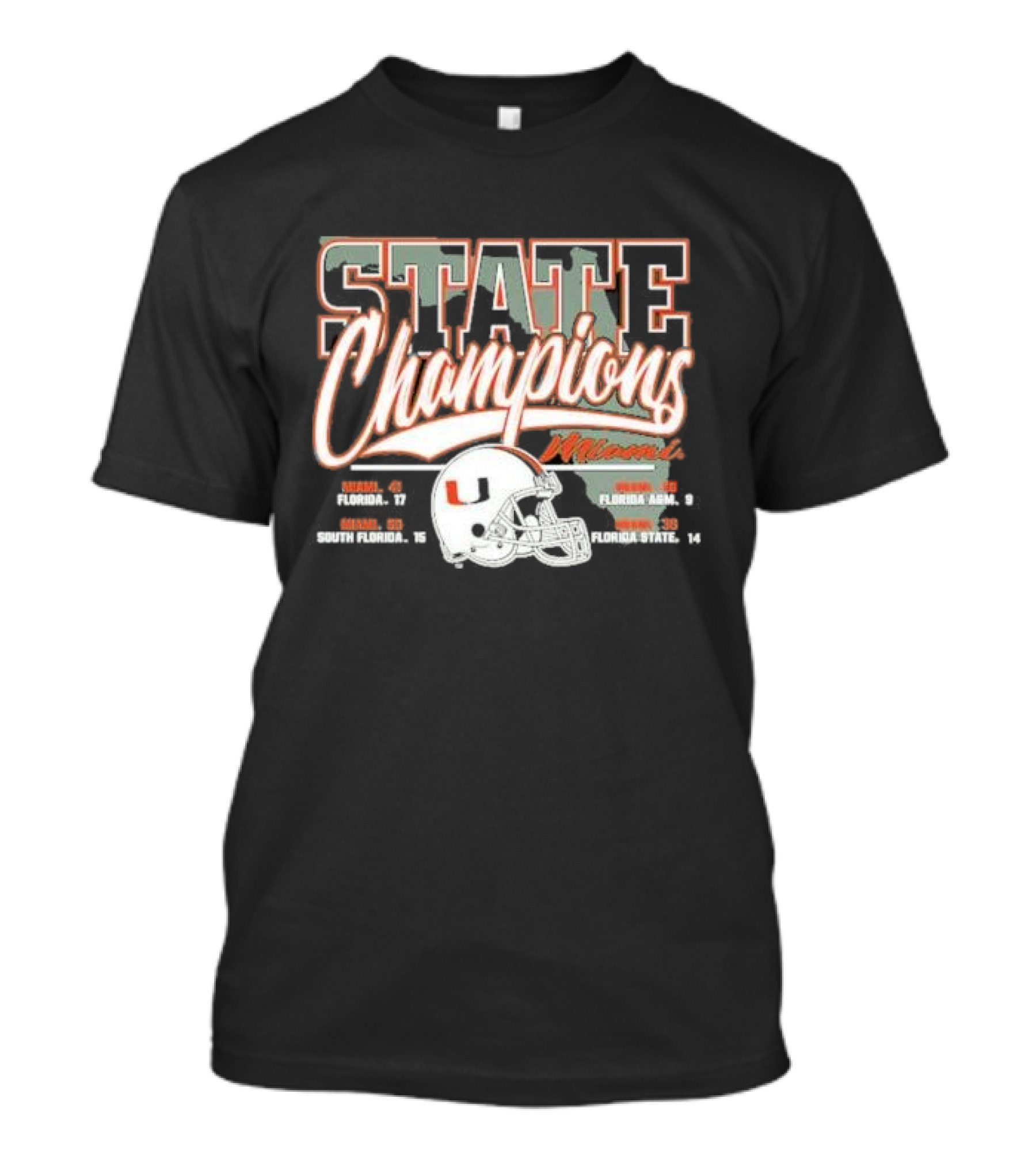 Miami Hurricanes 2024 State Champions Wins Over Florida South Florida Florida A&M Florida State T-Shirt