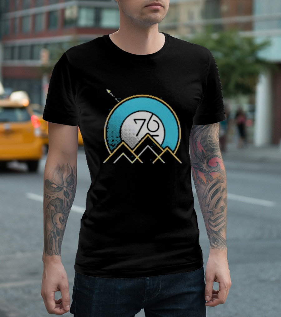Rocket Over Rockies 76 Circular Mountain T-Shirt