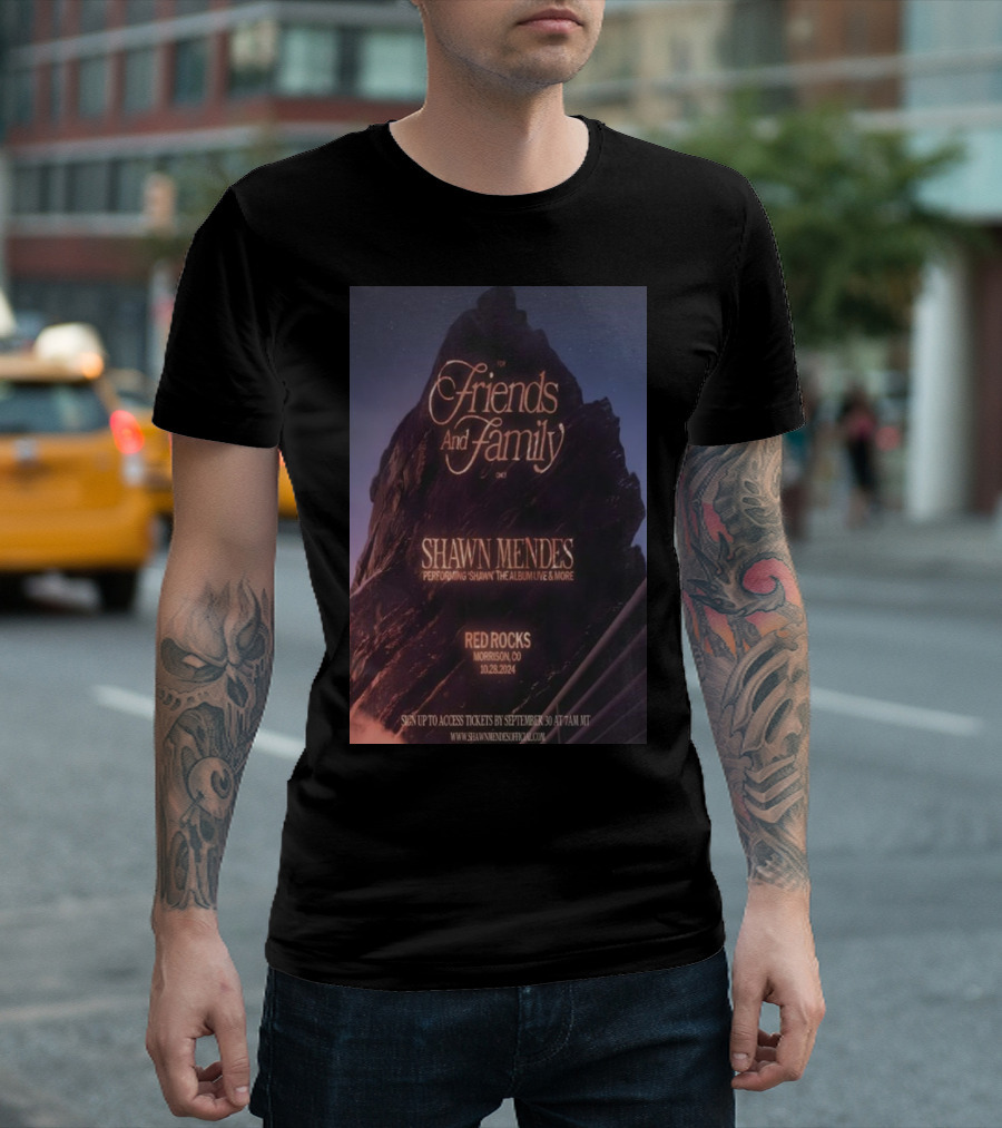 For Friends And Family Shawn Mendes Performing Shawn The Album And More Red Rocks 10.28.2024 T-Shirt