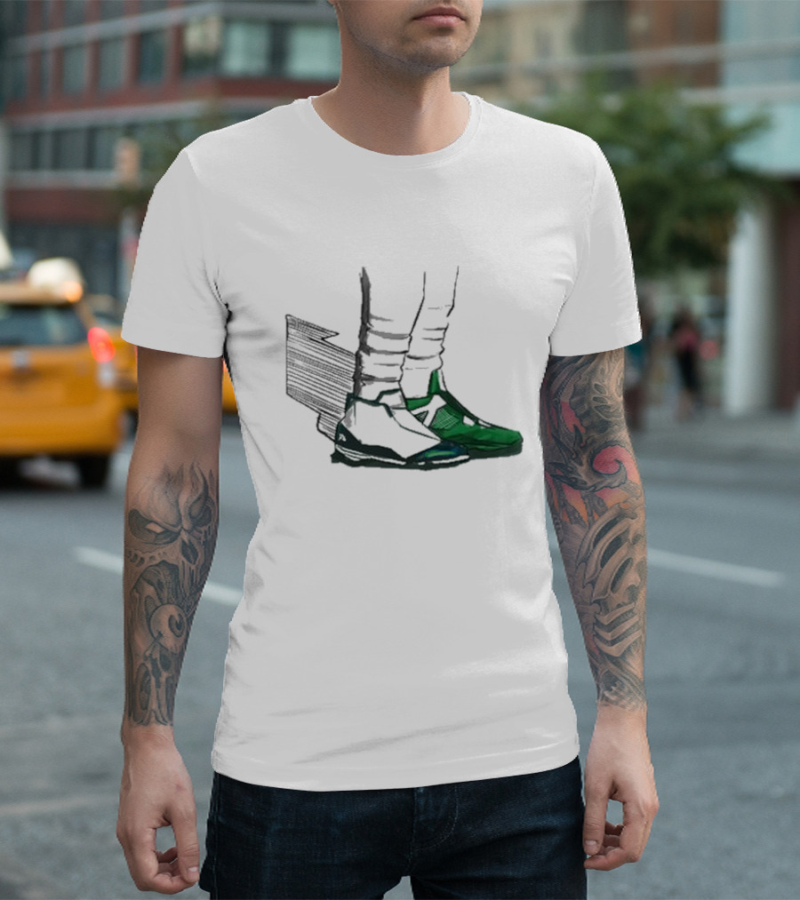 Shoe Game Comfort Colors Green Soccer Sneakers and White Socks T-Shirt