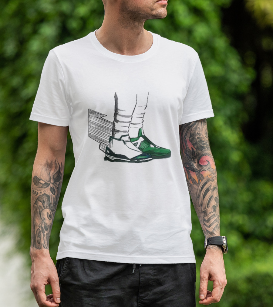 Shoe Game Comfort Colors Green Soccer Sneakers And White Socks T-Shirt