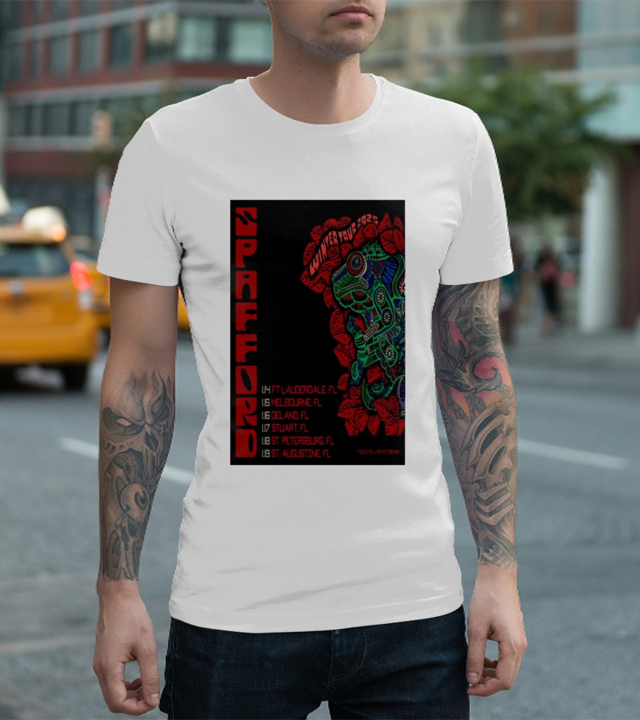 Spafford Winter Tour 2025 Florida Dates Ft Lauderdale Melbourne Deland Stuart St Petersburg St Augustine T-Shirt