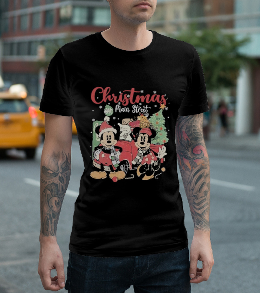Christmas on Main Street with Mickey and Minnie Disney Holiday T-Shirt