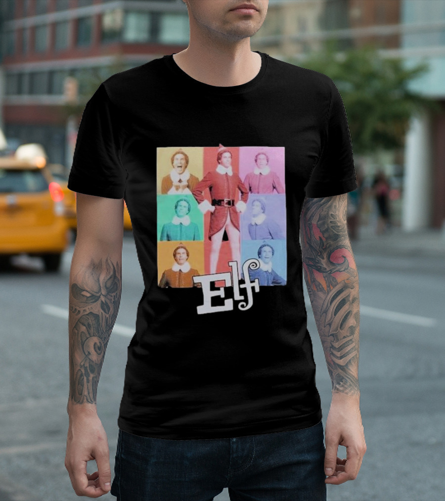 Elf Colorful Pop Art Collage T-Shirt