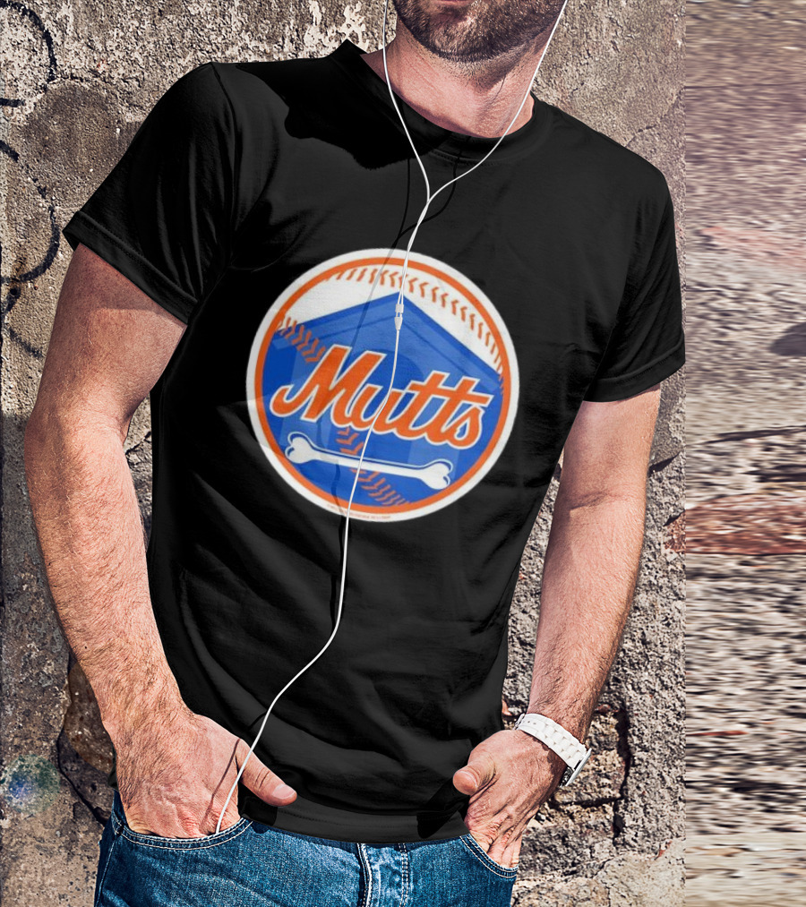 New York Mets Mutts 2024 Baseball Logo With Doghouse And Bone T-Shirt