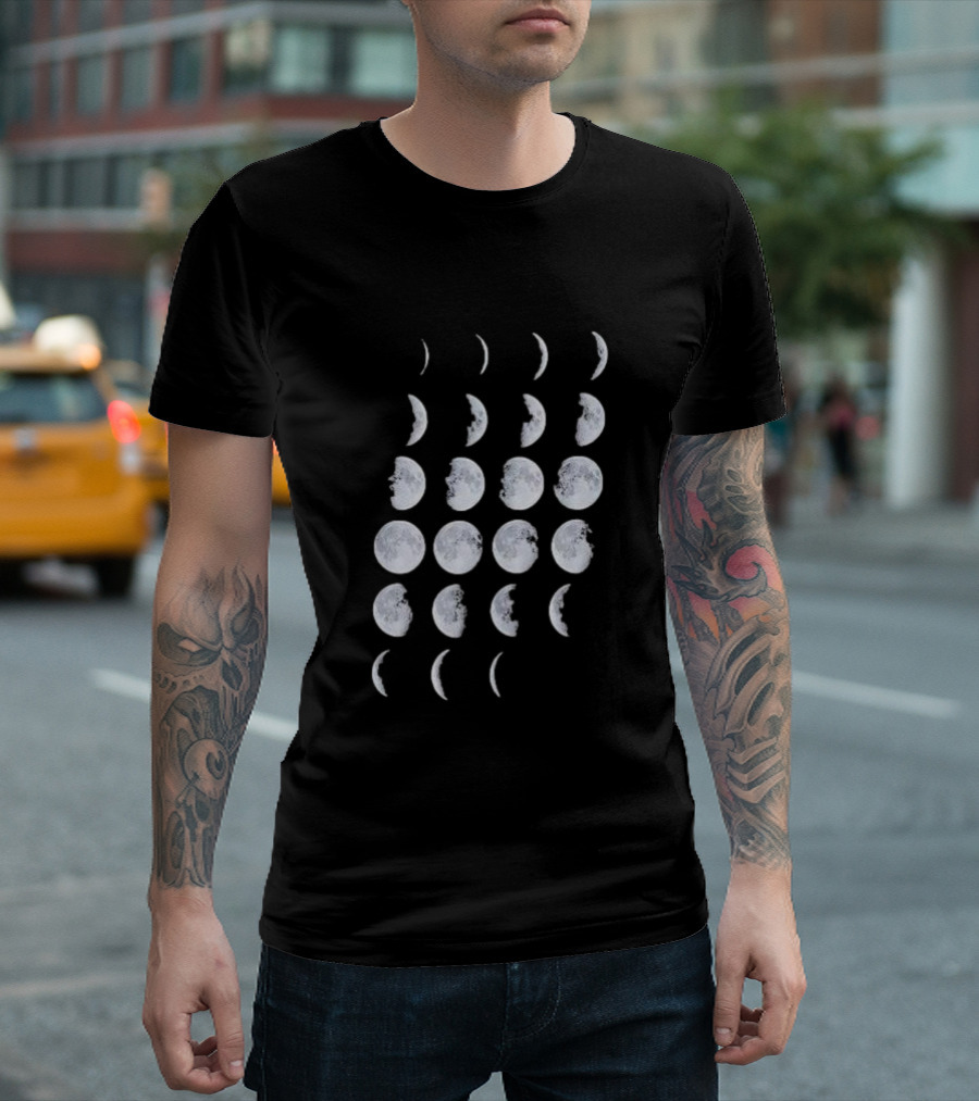 Organic Cotton Moon Phases Lunar Cycle T-Shirt