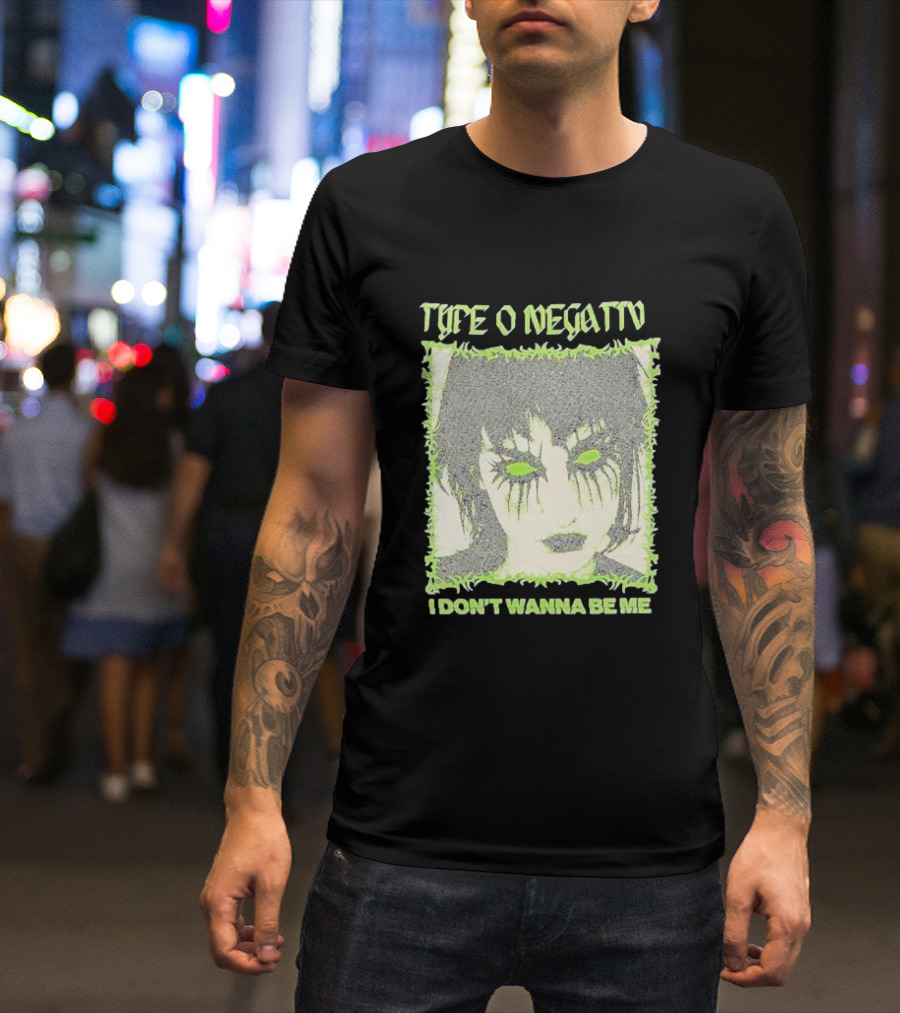 Type O Negative I Don’t Wanna Be Me Green Eyed Gothic Face T-Shirt