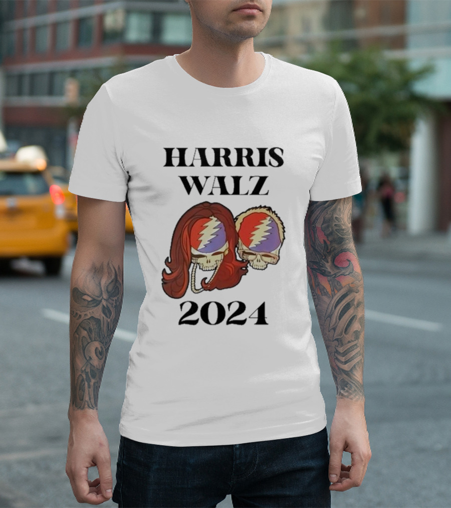 Harris Walz 2024 Grateful Dead Skull T-Shirt