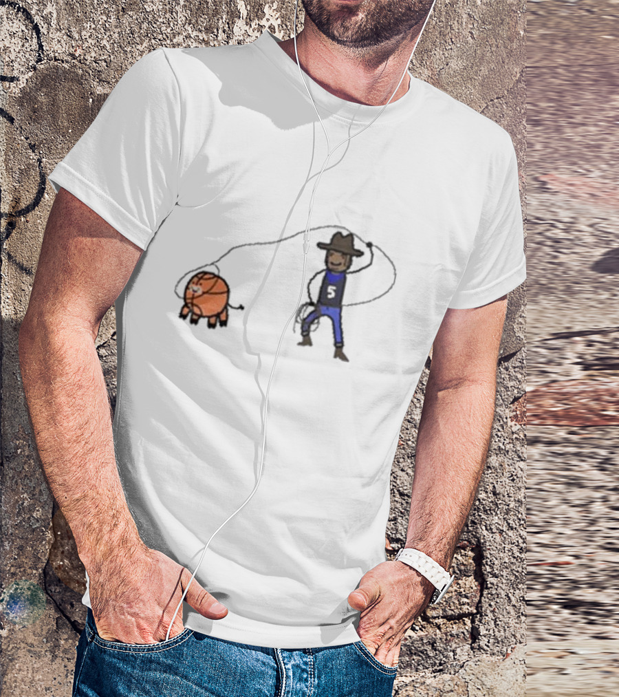 Paint Paolo Ranch-Ero Basketball Cowboy With Number Five T-Shirt