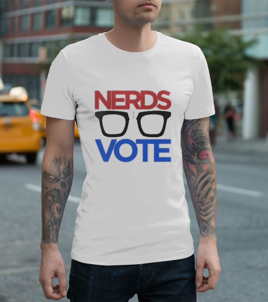 Steve Blum Nerds Vote Red Blue Glasses T-Shirt