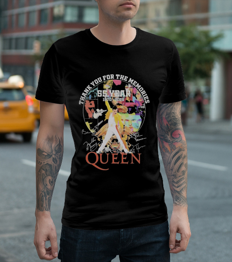 Thank You For The Memories 55 Years 1970-2025 Queen Iconic Band T-Shirt