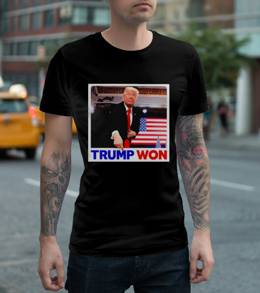 Trump Won Make America Great Again 2024 United States Flag T-Shirt