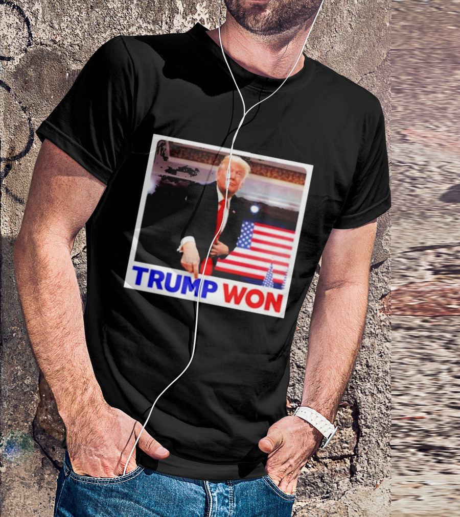 Trump Won Make America Great Again 2024 United States Flag T-Shirt