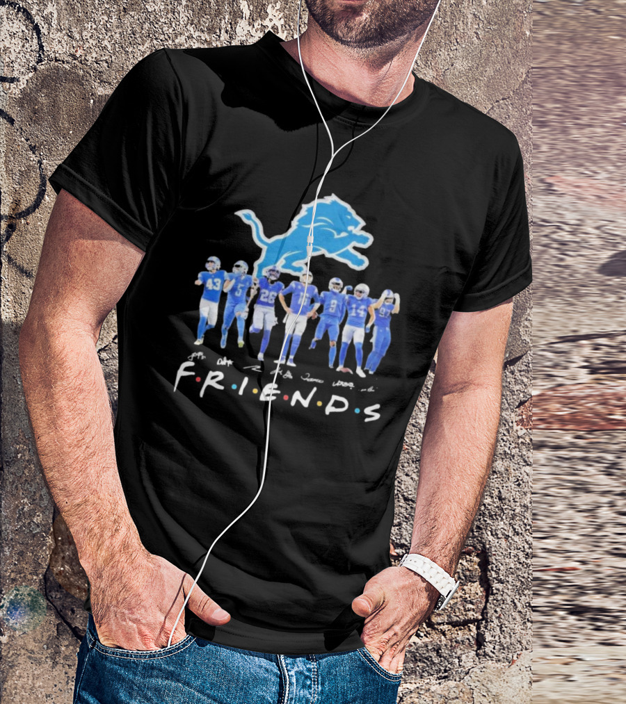 Detroit Lions Football Friends Legends Team 2024 Players Bataille Signatures T-Shirt