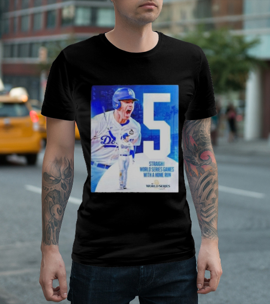 Freddie Freeman 5 Straight World Series Games With A Home Run Dodgers T-Shirt