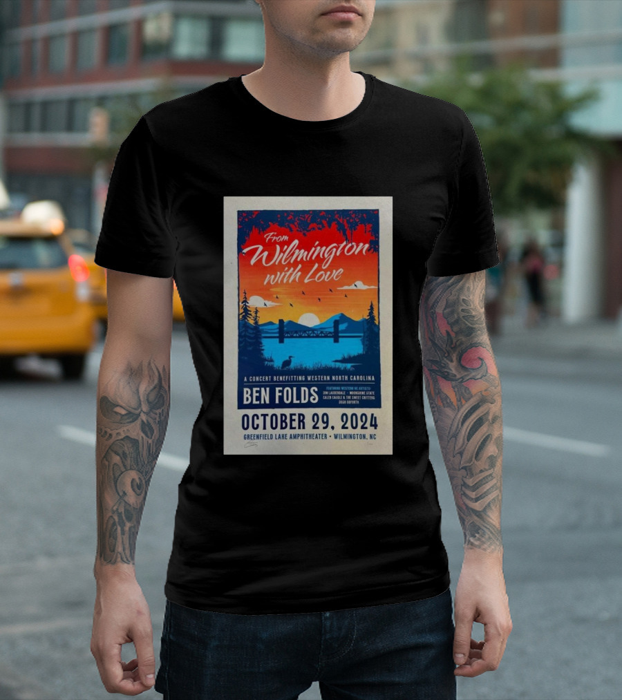 Ben Folds Live At Greenfield Lake Amphitheater Wilmington Concert For Western North Carolina October 29 T-Shirt