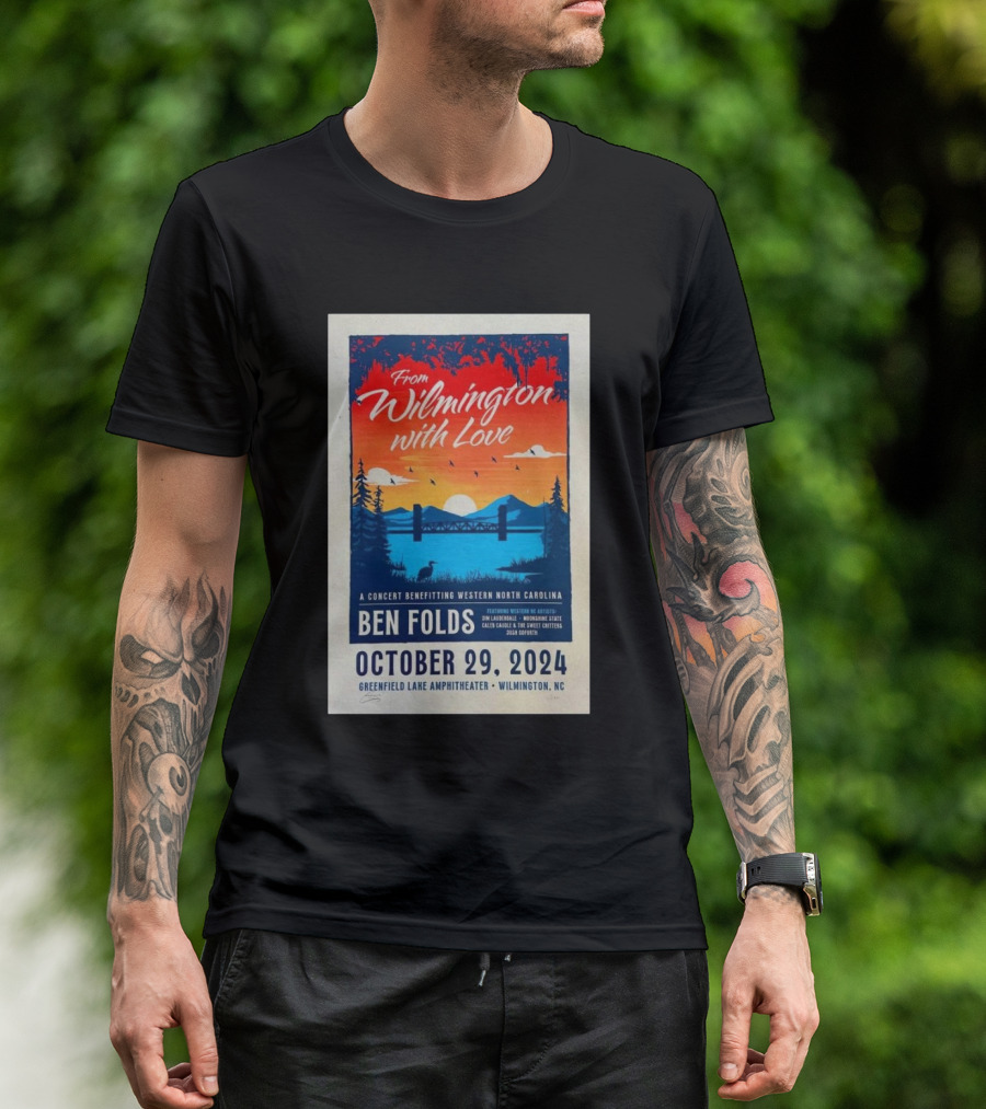 Ben Folds Live At Greenfield Lake Amphitheater Wilmington Concert For Western North Carolina October 29 T-Shirt