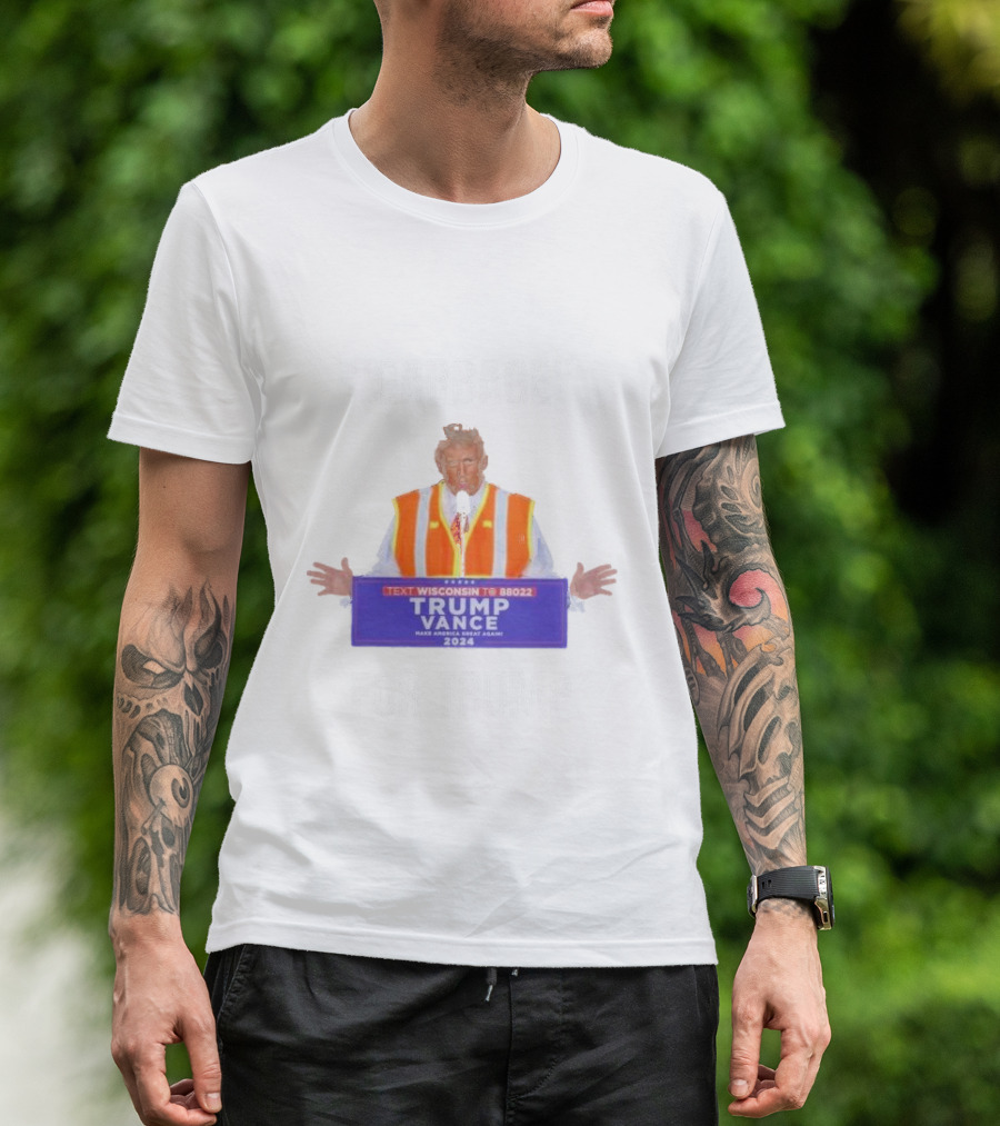 TEXT WISCONSIN TO 88022 TRUMP VANCE 2024 MAKE AMERICA GREAT AGAIN GARBAGE FOR TRUMP T-Shirt