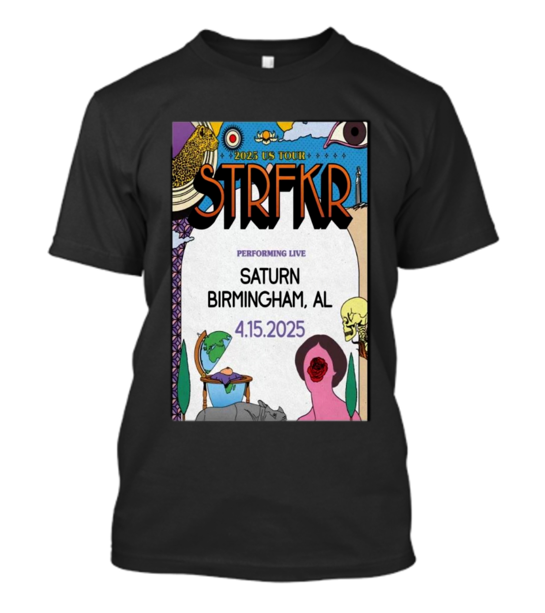 STRFKR 2025 US Tour Saturn Birmingham AL Apr 15 Live Performance T-Shirt