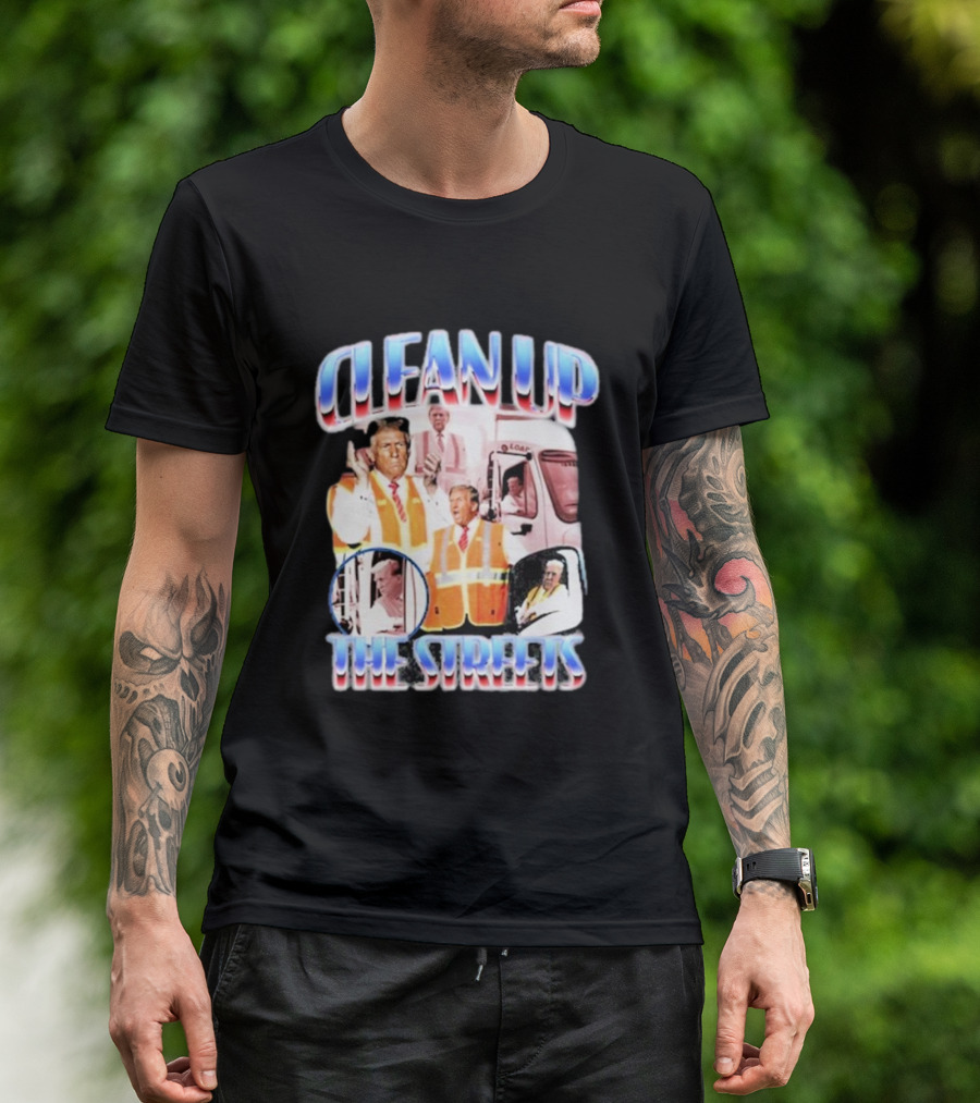 Old Row Clean Up The Streets Iconic Public Figures In Safety Vests T-Shirt
