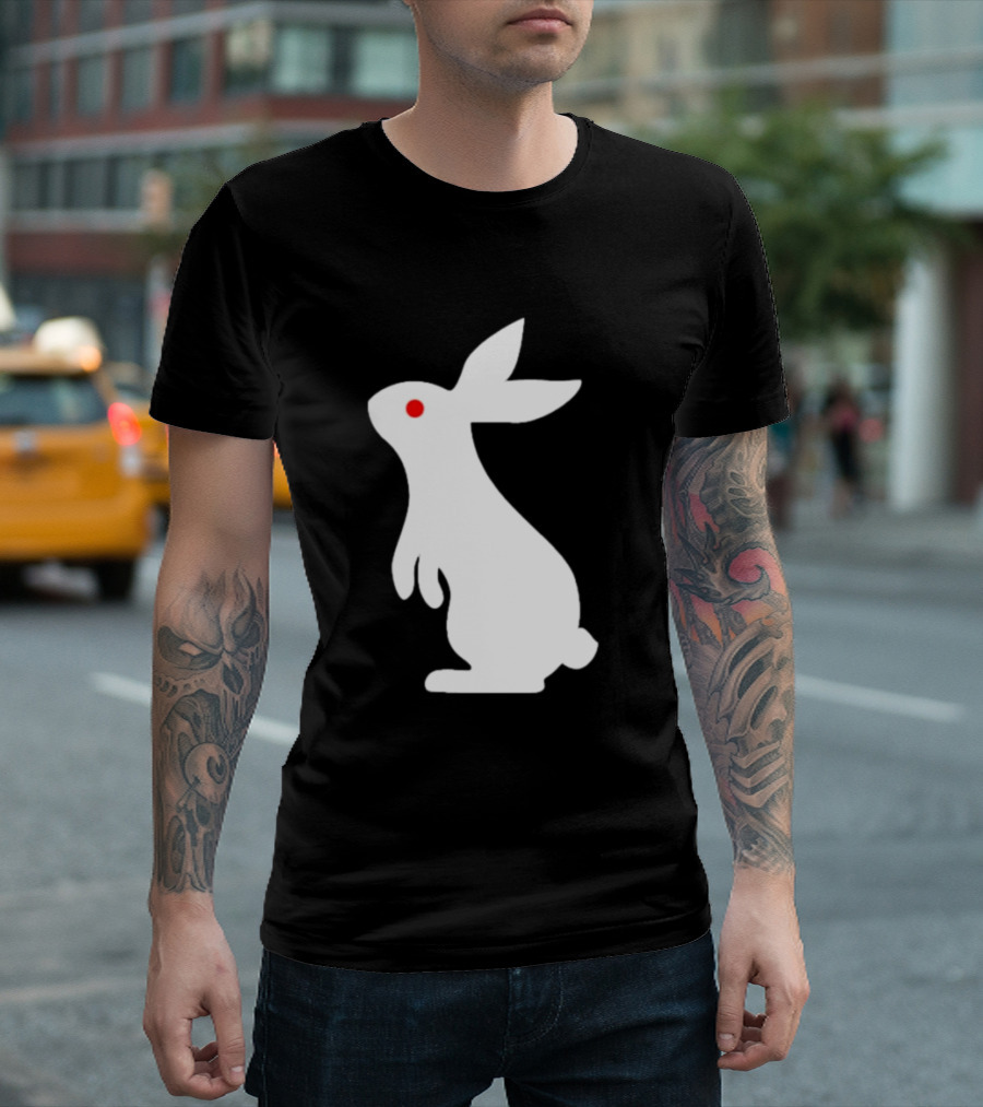 Rabbit Feed Your Head White Rabbit Red Eye T-Shirt