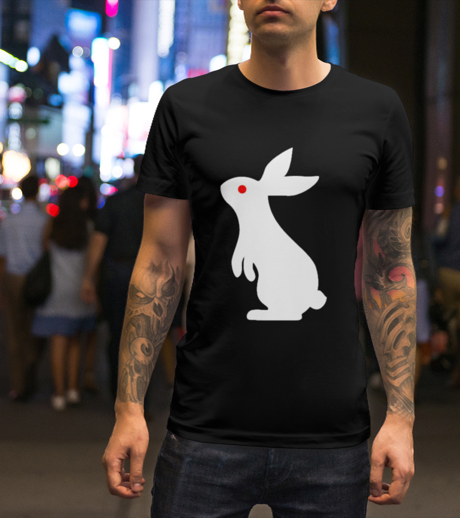 Rabbit Feed Your Head White Rabbit Red Eye T-Shirt