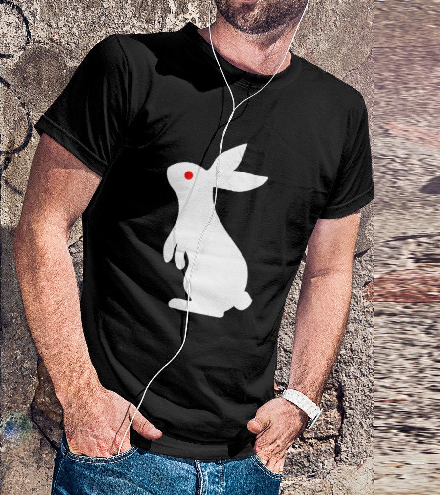 Rabbit Feed Your Head White Rabbit Red Eye T-Shirt