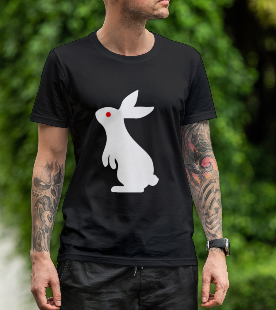 Rabbit Feed Your Head White Rabbit Red Eye T-Shirt