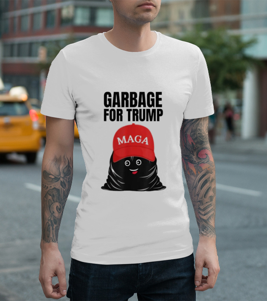 Garbage for Trump MAGA Trash Bag Cartoon T-Shirt