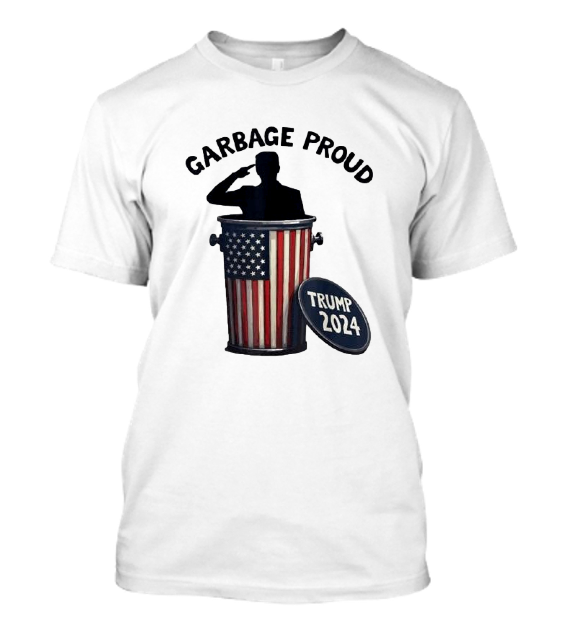 Garbage Proud Trump 2024 American Flag T-Shirt