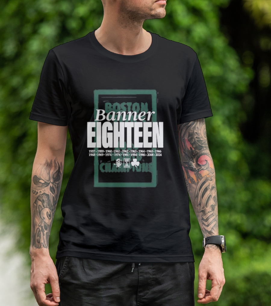 Banner Eighteen Boston Champions 1957 2008 T-Shirt