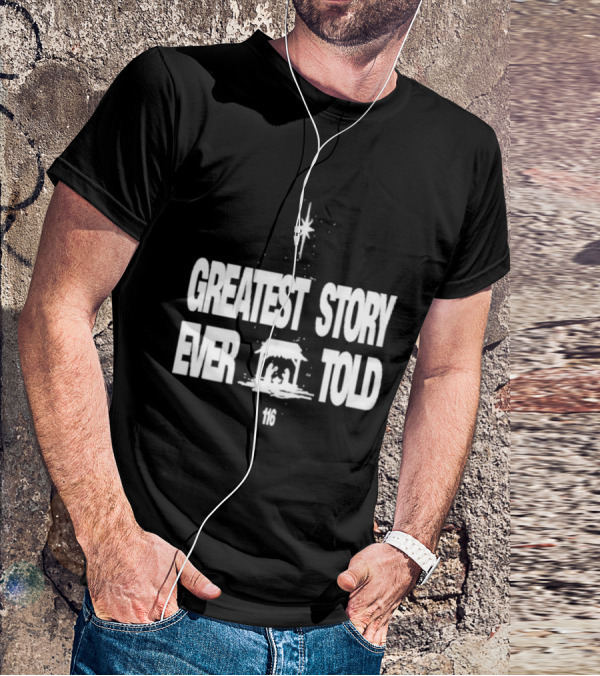 Greatest Story Ever Told Manger Nativity Scene Star 116 T-Shirt