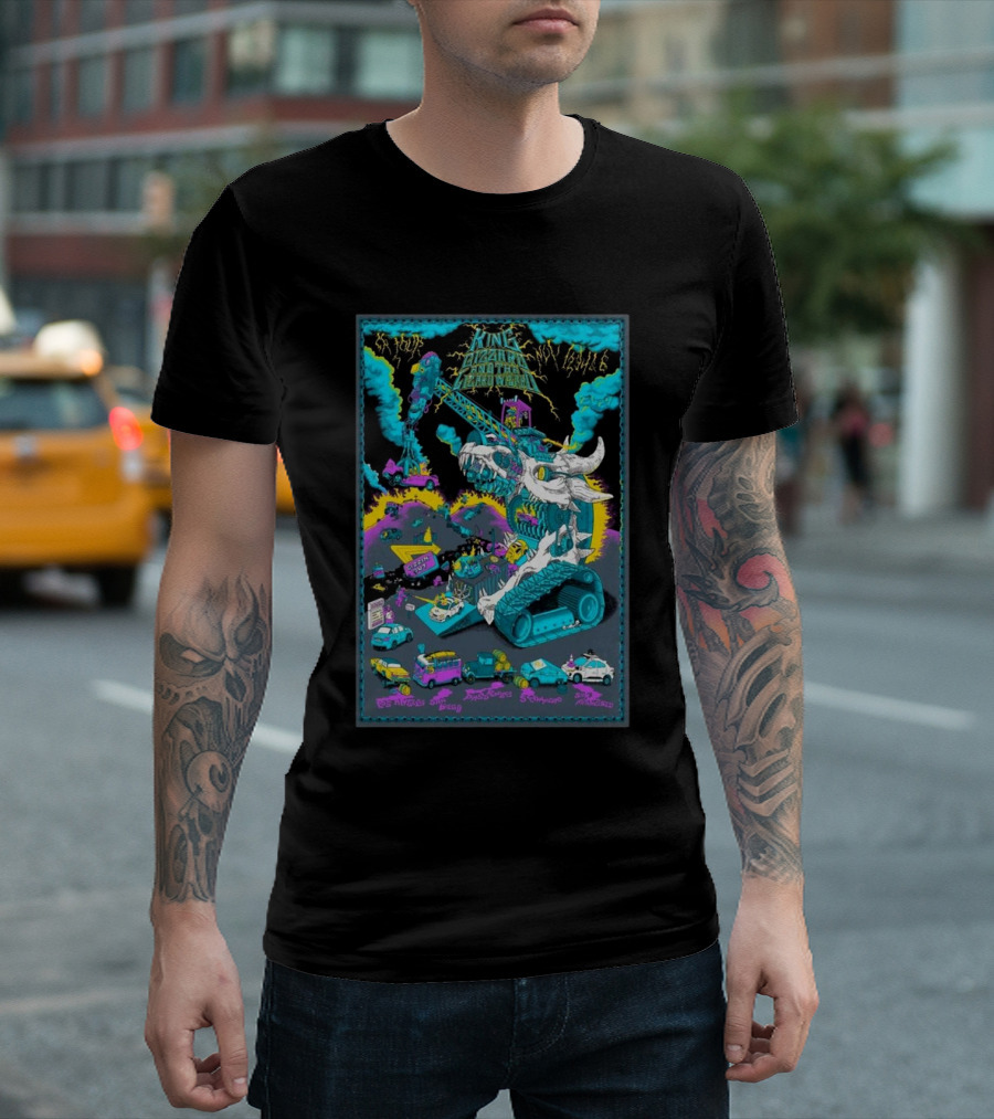 King Gizzard and The Lizard Wizard 2024 NA Tour Futuristic Monster Showdown San Francisco Denver Chicago Toronto Atlanta T-Shirt