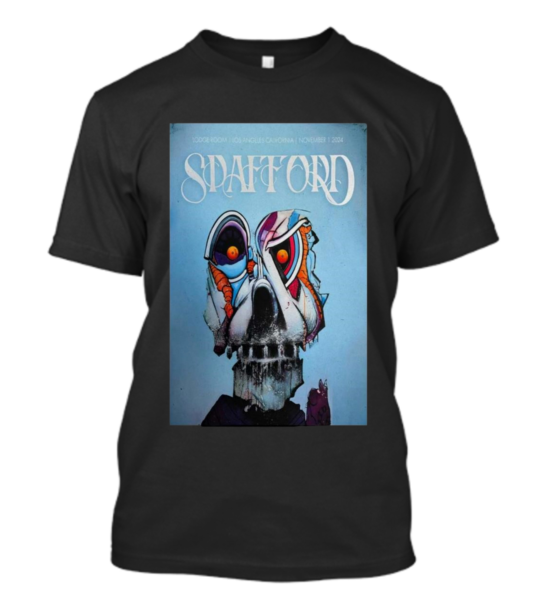 Spafford Lodge Room Los Angeles California November 1 2024 Surreal Skull T-Shirt