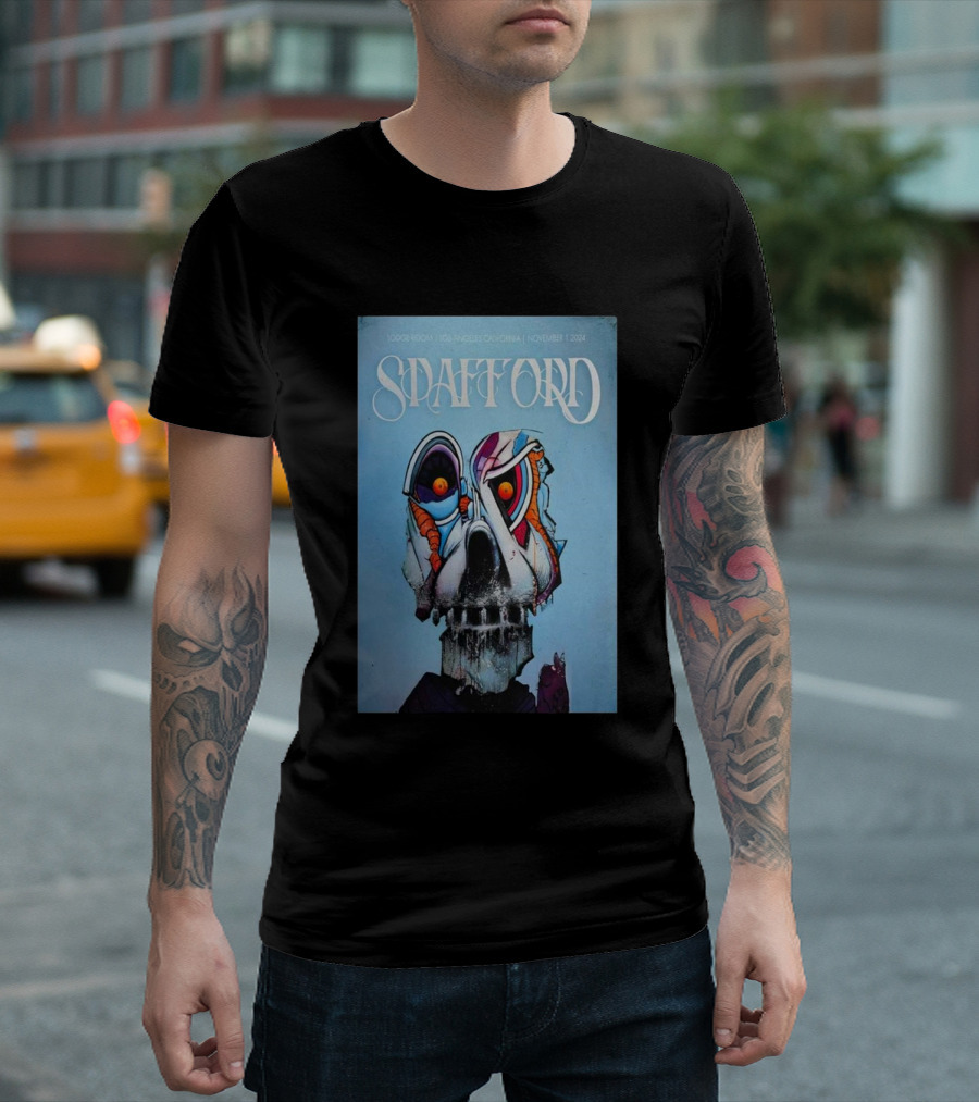 Spafford Lodge Room Los Angeles California November 1 2024 Surreal Skull T-Shirt