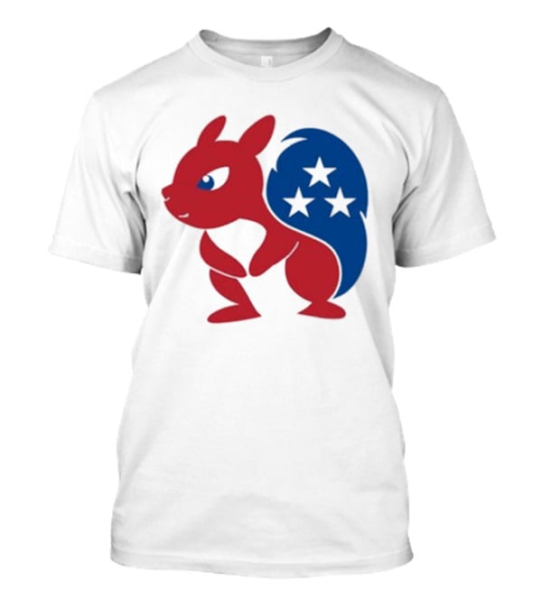 Squirrel Mascot With Stars And GOP Red White Blue T-Shirt