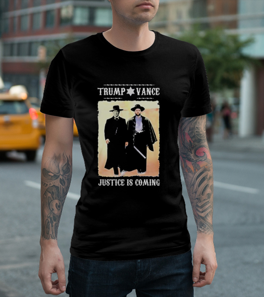 Trump Vance Justice Is Coming Western Style Vintage Look T-Shirt