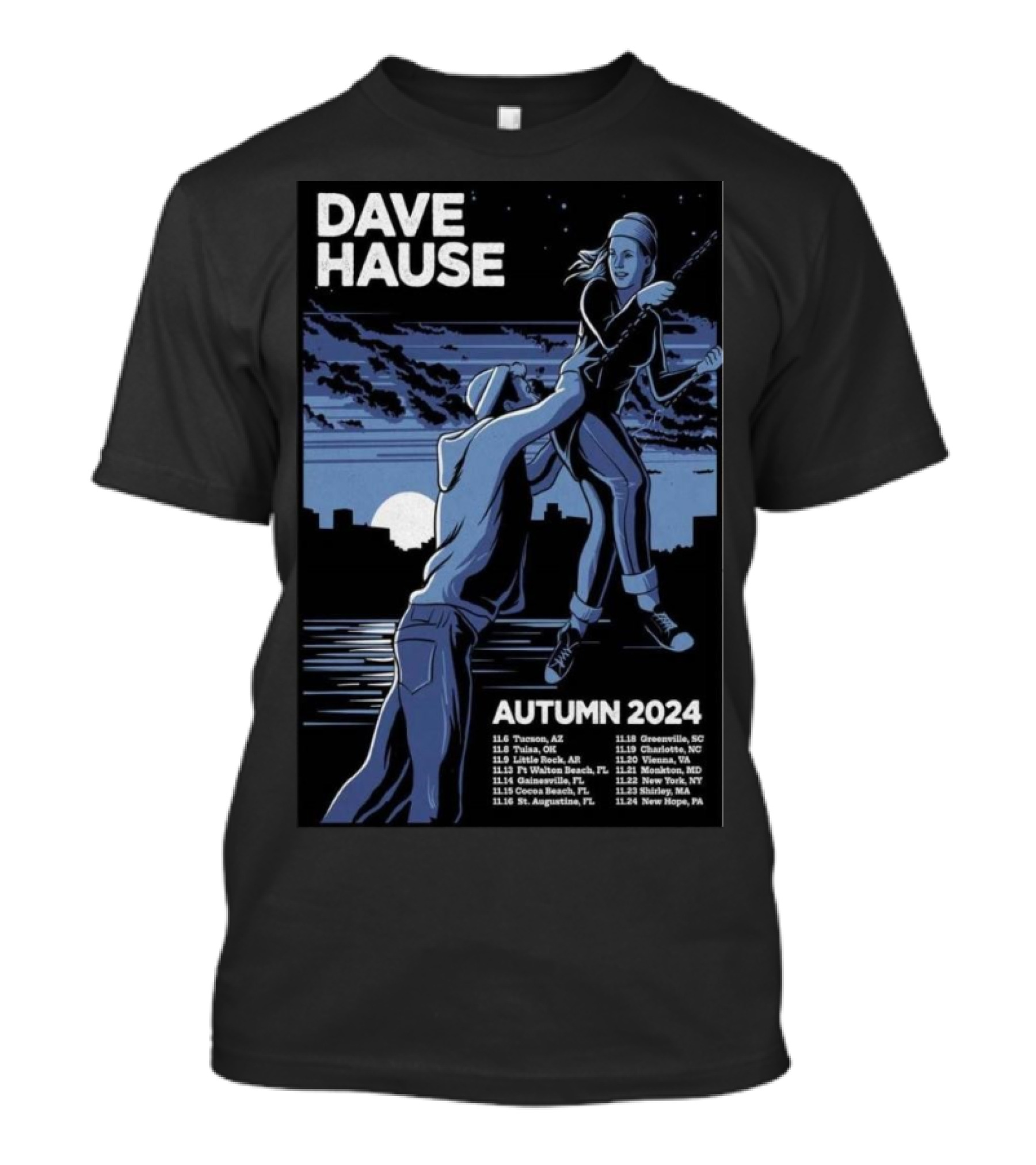 Dave Hause Autumn 2024 Tour Dates Poster Concert Tour T-Shirt