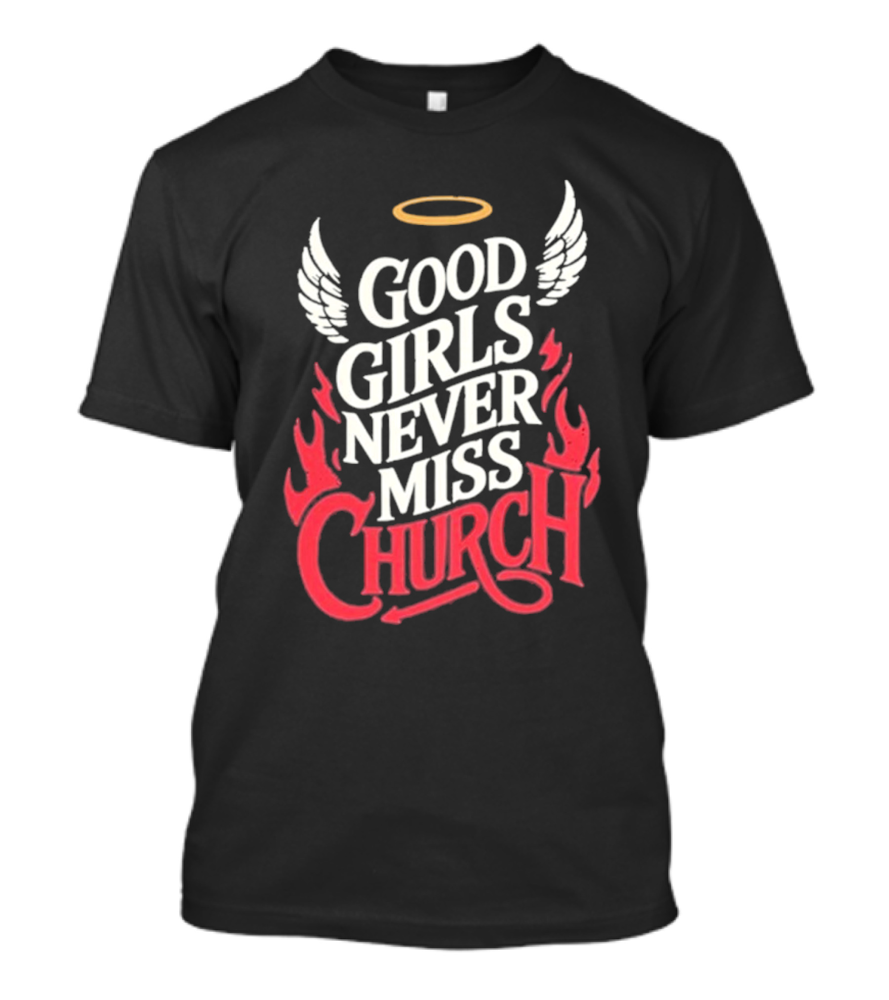 Eric Church Good Girls Never Miss Church 2024 Halo And Wings Fire T-Shirt